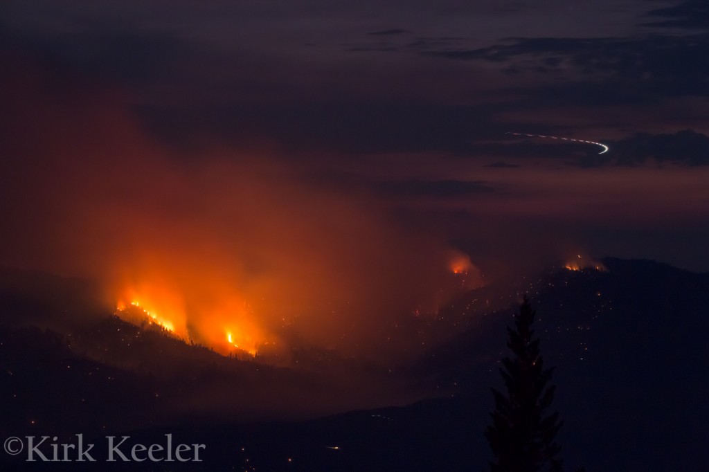 Close-up of El Portal Fire, July 30th, 9:13pm