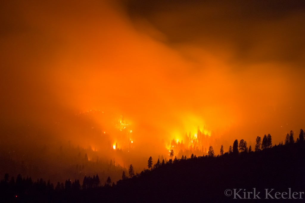 El Portal Fire from Hwy 120, July 30th, 10:48pm