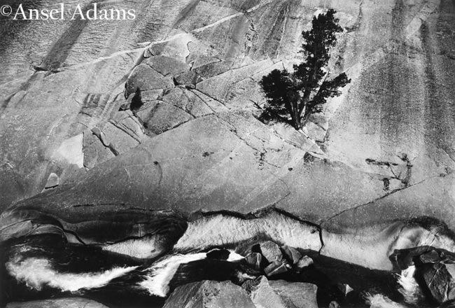 Juniper Cliffs and River, Upper Merced River, Ansel Adams, ca 1936