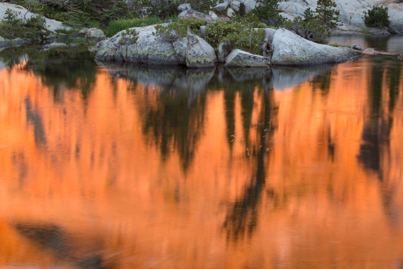 Sunset Light Reflection, Ottoway Lake, Southern Yosemite (Edition 1/70)